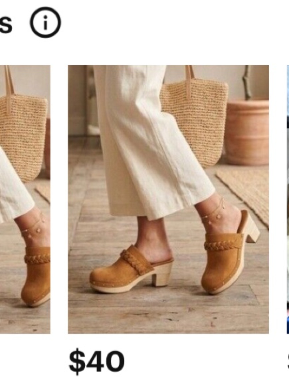 NEW! J. Crew Suede Braided Wooden Clog Mules. 8.